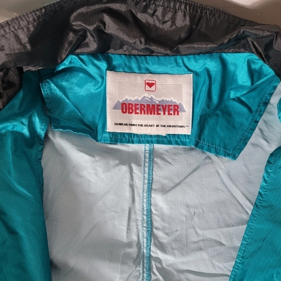 Vintage OBERMEYER Teal Jacket Size 3X Skiwear Vented Full Zip Oversize Parachute - Picture 6 of 16
